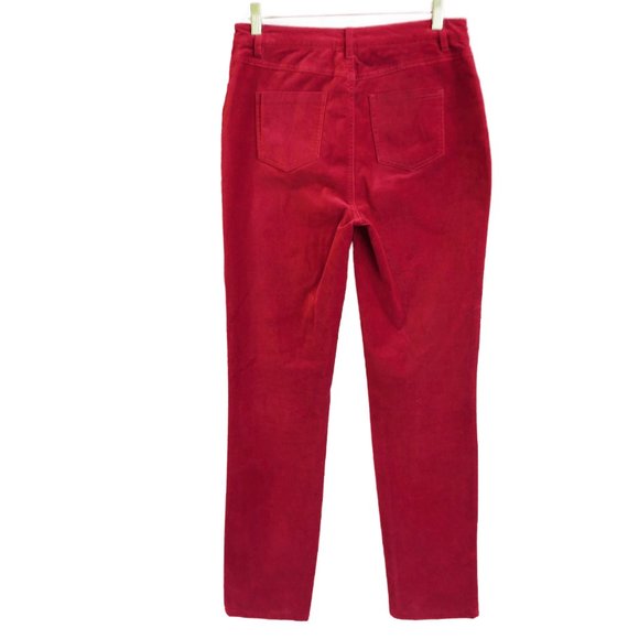 VeLVeT 28x31.5 Vintage 90s Y2K Red Trouser Pants High Waist Slightly Tapered Leg - Picture 4 of 9